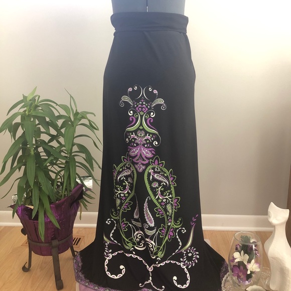 NWOT Elysa Suzanne Strapless Boho Maxi Dress, XS - Picture 8 of 9